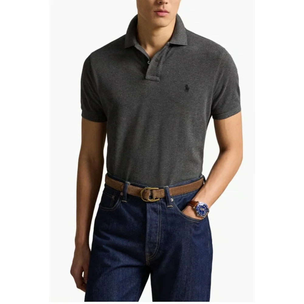 Polo Ralph Lauren Mens XL Custom Fit Short Sleeve Polo‎ Shirt Charcoal Gray Pony